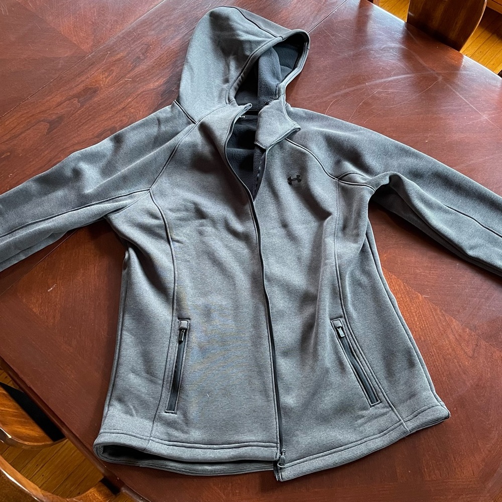 Women’s Large Under Armor Zip-Up, Grey